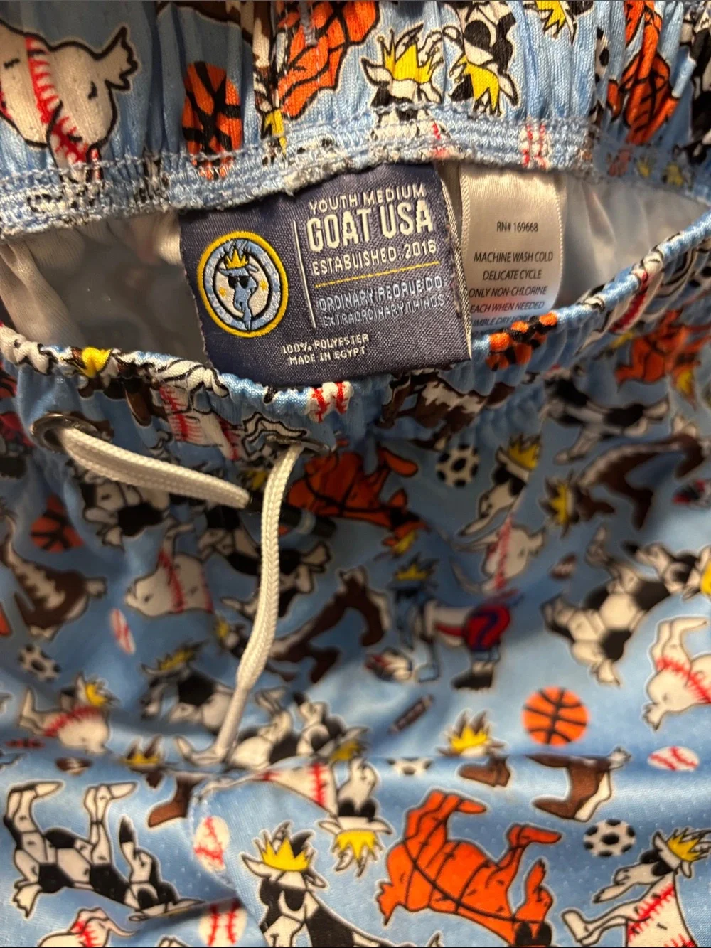 GOAT USA Light GOAT & Sports Print Pull-On Shorts